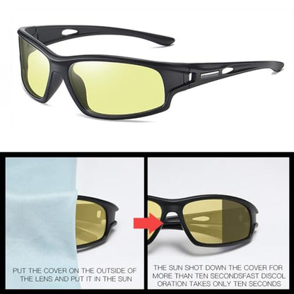 YIMI Polarized Photochromic Driving z87 Sunglasses For Men Women Day and Night safety glasses - color: Photochromic/Yellow Lens