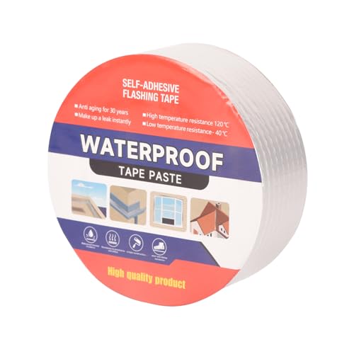 2" W X 32.8'L Waterproof Tape for Leaks Aluminum Butyl Tape with Adhesive for RV Repair, Glass Repairs, Air Mattress Patch, Window Caulking, Boat Sealing, Roof Patching - size: 2in x 32.8ft