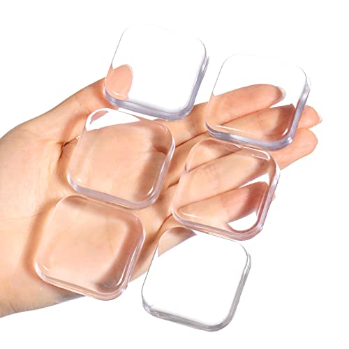 Door Stopper Wall Protector - Wall Shield Bumper Guard from Door Knobs,Sturdy Self Adhesive,Soft and Transparent,Washable Reusable Shock Absorbent Gel for Home Office (Thicken Square, 6pcs) - size: 6 Pieces, style: Thicken Square
