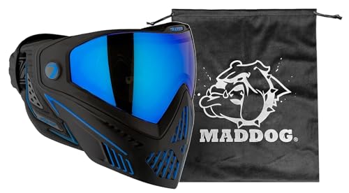 Maddog Dye i5 Thermal Anti-Fog Paintball Airsoft Mask Goggle System Combo with Microfiber Bag | Safety Certified Protection - color: Storm 2.0