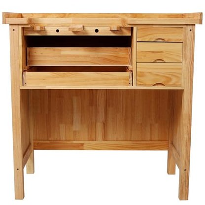 Montary 39-Inch Solid Wood Jewelry Workbench - Heavy Duty Jewelry Bench with Mandrel Tray & Metal Liner Pan & Practical Storage Drawers for Jewelry Making & Repair Station - size: 3 Drawers-39" Jewelry Bench