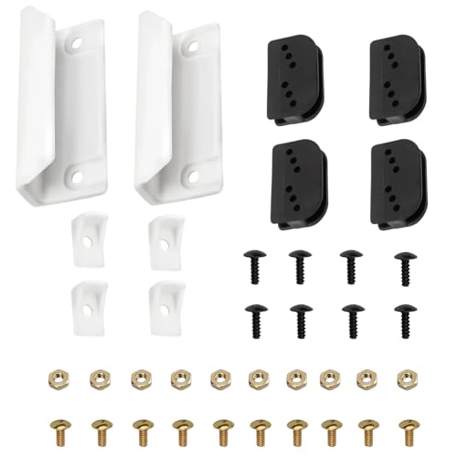 DK100-A Shed Door Full Kit Door Tune-Up Kit Replacements Parts for Arrow Shed Sliding Doors Includes 2 Door Handles, 4 Lower Door Guides, 4 Door Slides, Screws and Nuts-White - color: White