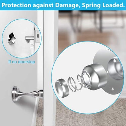 WINONLY Door Stopper, Magnetic Door Stop, Stainless Steel, Magnetic Door Catch, 3M Double-Sided Adhesive Tape, No Drilling, Screws for Stronger Mount, Hold Your Door Open, 1 Pack to Have a Try - style: 1 Pack-Silver