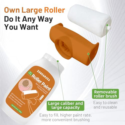 White Paint for Walls, Touch up Paint for Wall with Roller Brush Walls Repair Tool, for Remove Graffiti, Scratches, Stains, Yellowing, Pintura Blanca para Pared