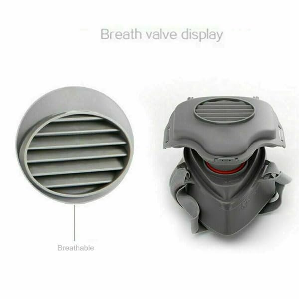 Reusable Half Face Respirator Mask with 10 Filters,2818 Food-Grade Silicone Dust Mask for Painting,Cleaning,Sanding (Gray)