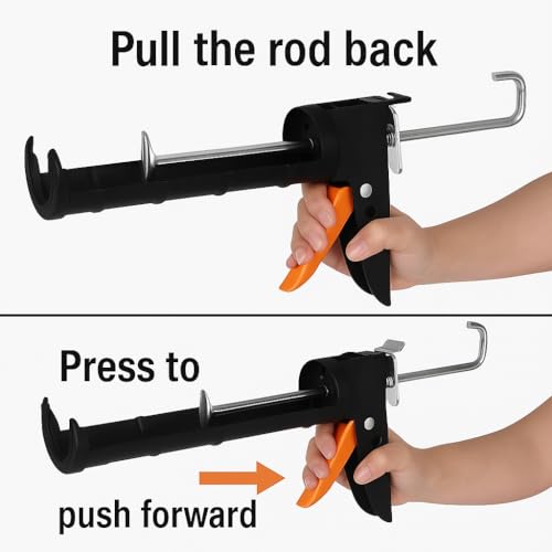 ADAK - Professional Caulking Gun, 10:1 Thrust Ratio, Caulking Gun No Drip, Hand Tool for Silicone & Sealant Application, Smooth Pressure Caulk Gun, Caulking Gun Tool - color: Black