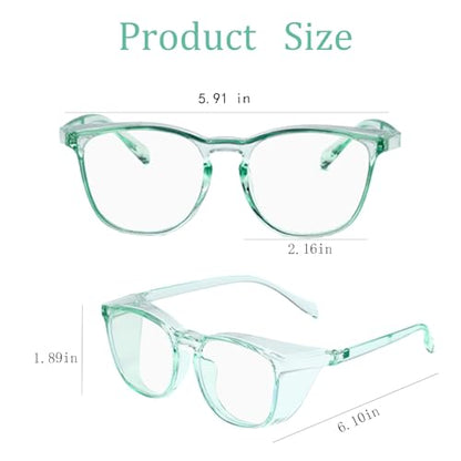 Safety Glasses for Men Women, Anti Fog Safety Goggles Comfortable Blue Light Blocking UV Protective Adult Nurse - color: Green 1pack