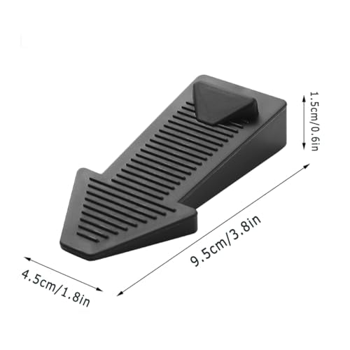 4-Pack Stackable Door Stoppers - Heavy Duty Rubber Door Wedges with Non-Slip Base, Adjustable Height (2X Thickness When Stacked), Multi-Purpose for Doors, Washers & Furniture（Black）