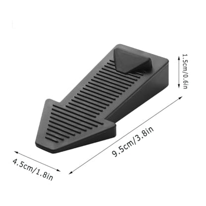 4-Pack Stackable Door Stoppers - Heavy Duty Rubber Door Wedges with Non-Slip Base, Adjustable Height (2X Thickness When Stacked), Multi-Purpose for Doors, Washers & Furniture（Black）