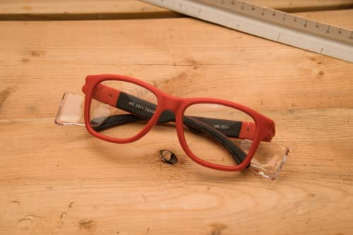 MAGID Y50 Safety Glasses for Construction | Red Frame — 2 Pairs, Clear Lens | Side Shields, ANSI Z87.1+, Anti-Fog, Scratch-Resistant, 99.9% UV Protection, Polycarbonate Lens - color: Clear Lens | Red Frame, size: 2 Pairs