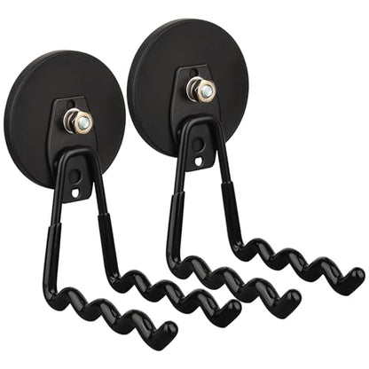 MUTUACTOR Super Power Magnetic Hooks Heavy Duty,2packs Strong Large Magnetic Hooks for Power Tools Organization Heavy Duty Hooks for Cordless Drills Impact Drivers Power Spanners Metal Tool Chest - style: 3.46in Magnet Wave Black Hooks 2PCS