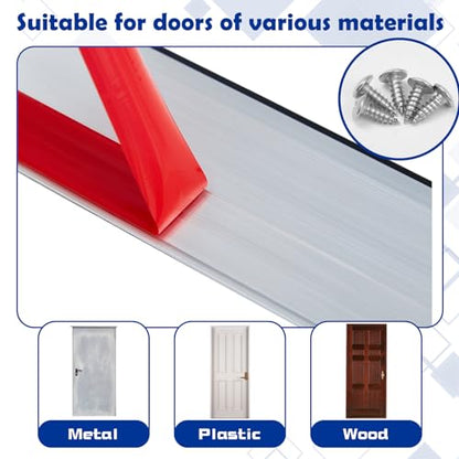 Gisafai 4 Pcs 36'' Metal Door Draft Stopper, Aluminum Door Sweep Mouse Stopper Mice Seal Strip, Noise Blocker Sweep for Keep Rodents Pests Out, Enhanced Weather Sealing, Easy to Install (Silver) - color: Silver