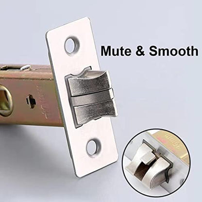 Qrity 60mm Tubular Latch, Forked Mortice Latch, Mute Door Sprung Latch, with Stainless Steel Panel for Internal Doors, Lever Door Handles - size: 60mm
