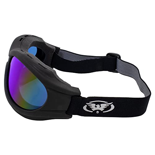 Global Vision Eyewear Big Ben Motorcycle Goggles Fit Over Most Glasses - color: Blue Mirror