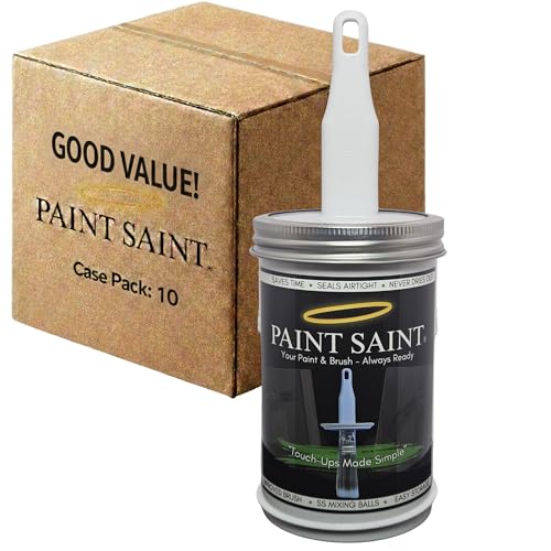 Paint Saint – 10 Airtight Touch Up Containers with Built-in Brush | Mess-Free Storage | Quick, Satisfying Touch Ups | Perfect for Homeowners or Industrial & Commercial Property Managers (10) - size: 1 Count (Pack of 10)