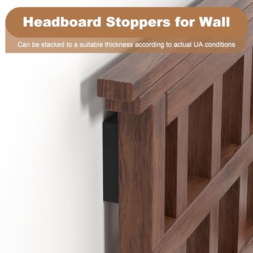 Headboard Stoppers，25Pcs Furniture Pads，10Pcs(0.6" Thick) + 15Pcs(0.2" Thick) EVA Foam Headboard Stoppers for Wall, from Chair BackFurniture Bed to Prevent Sliding BumpersGap Filler, Protect Walls. - size: black
