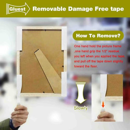 Damage Free Double Sided Tape 0.39in x 20ft, Removable Picture Hanging Strips Residue Free, Heavy Duty Mounting Tape, Wall Tape No Damage Strong Adhesive Strips Foam Tape - size: 0.39in x 20ft