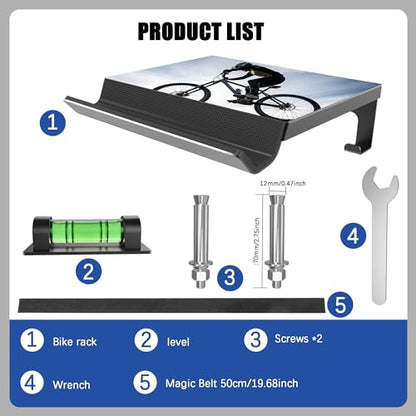 Bike Wall Mount - Horizontal Indoor Bike Rack for Garage Storage - Heavy Duty Bicycle Hanger Hook for Male Cyclists- Space Saving Wall Bike Mount for Road, Mountain and Hybrid Bikes in Garage(Men's)