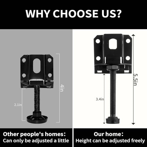 4 Pcak Adjustable Leveling Feet,Heavy Duty Furniture Levelers,Adjustable Furniture Feet,with Screws, Lock Nuts and Wrench,3 inch Adjustable Height, for Table, Cabinets