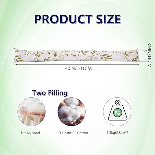 2 Pack 40 Inch 4 Inch Wide Under Door Blocker Door Draft Stopper, Bottom Blocker Weighted Gap Filler Saving Energy Sound Air Noise Light Stopper Canvas Cotton Cartoon Print 2.8Lb - size: 40in