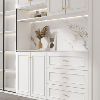 Goldenwarm 5Pack Single Hole Gold Cabinet Knobs and Pulls Door Cupboards Drawers Bedroom Furniture Handles 2 Inch Overall Length Brushed Brass - color: ‎Brushed Brass, size: 5 Pack