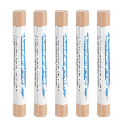 HARFINGTON 5pcs Wood Filler Sticks Wooden Wax Touch Up Furniture Repair Crayons for Scratch Hole Wood, Dusty Pink - color: Dusty Pink