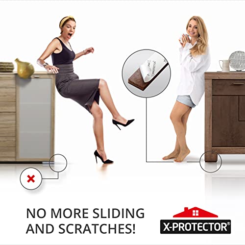 X-PROTECTOR Non-Slip Furniture Pads 8 PCS 1.5” x 5” - Rubber Furniture Grippers - Self-Adhesive Floor Protectors Grips for Furniture Feet! - size: 5 x 1.5 inch