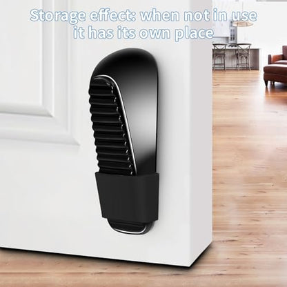 2Pc Strongest Door Stopper - Heavy Duty Door Stop Wedge, Door Stoppers for Bottom of Door, Made of Premium Quality Zinc and Silicone, Suits Any Door, Any Floor, Doorstop Wedge Tall 1.65in