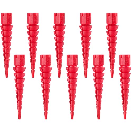 10 Pcs Wood Anchor, Stripped Screw Hole Repair Kit for Wood, Door Hinge Screw Hole Repair Fits Screws Sizes #2 to #16, Red - color: Red