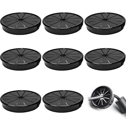 8 Pcs Cable Grommet, Snap Bushing 2-3/8" (60 mm) Mounting Diameter, Flexible Petal-Shaped Buckle Round Nylon Desk Grommet for Wires Through Countertop Cord Organizer and Protection, Black - style: 2-3/8" -RSB 8PCS