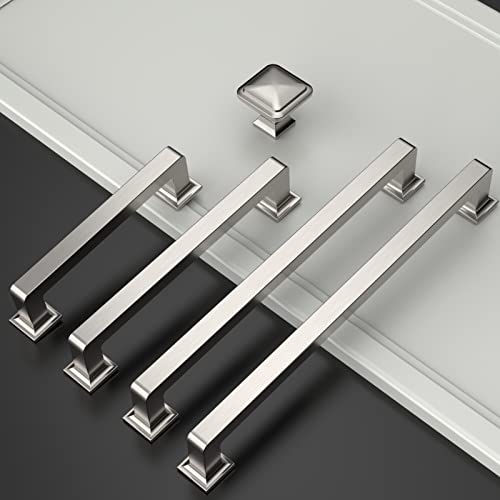 Amerdeco 10 Pack Brushed Satin Nickel Cabinet Pulls 3 Inch(76MM) Hole Centers Kitchen Cabinet Handles Cabinet Hardware Kitchen Handles for Cabinets Cupboard Handles Drawer Pulls ZH0019 - color: Brushed Satin Nickel, size: 3"/76mm Hole Center