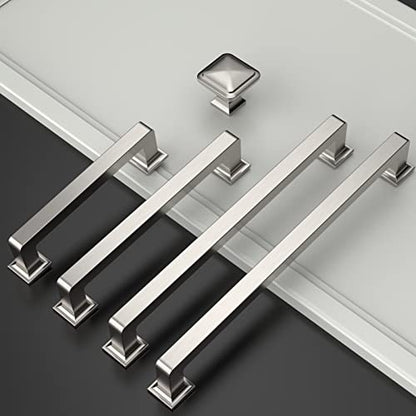 Amerdeco 10 Pack Brushed Satin Nickel Cabinet Pulls 3 Inch(76MM) Hole Centers Kitchen Cabinet Handles Cabinet Hardware Kitchen Handles for Cabinets Cupboard Handles Drawer Pulls ZH0019 - color: Brushed Satin Nickel, size: 3"/76mm Hole Center