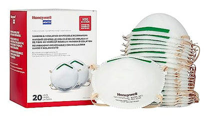 Honeywell NIOSH-Approved N95 Respirator Mask for Airborne Particulates, 20-Pack (RWS-54003)