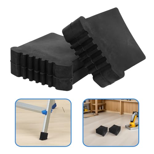 CALLARON 2 Pack Ladder Feet Pads Non Slip Rubber Replacement Covers for Step Ladder Feet Cushion Floor Protectors Anti Skid Stabilizer Pads for Indoor Outdoor Use