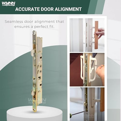 11-3/4" Multi-Point Alloy Steel Mortise Lock with Face Plate for Sliding Patio Glass Door with 11" inch Hole Spacing | 2 Point Locking Security Hardware Mechanism Latch Replacement - size: 11-3/4" Mortise Lock