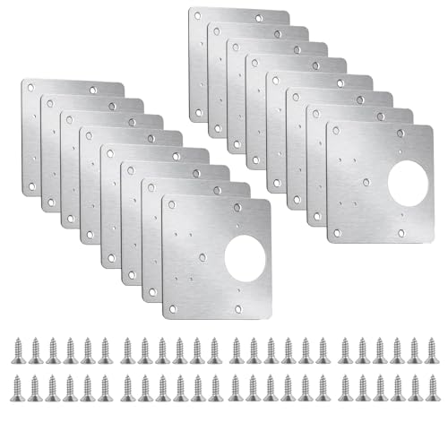 16 PCS Hinge Repair Kit - Cabinet Hinge Repair Plate Stainless Steel Door Hinge Repair Kit for Kitchen Cabinet Hinge Repair Brackets with Mounting Screws and Screwdrivers (16, 3.5"x3.5") - size: 3.5"x3.5"