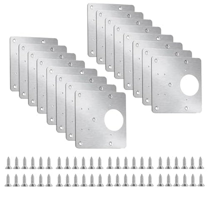 16 PCS Hinge Repair Kit - Cabinet Hinge Repair Plate Stainless Steel Door Hinge Repair Kit for Kitchen Cabinet Hinge Repair Brackets with Mounting Screws and Screwdrivers (16, 3.5"x3.5") - size: 3.5"x3.5"