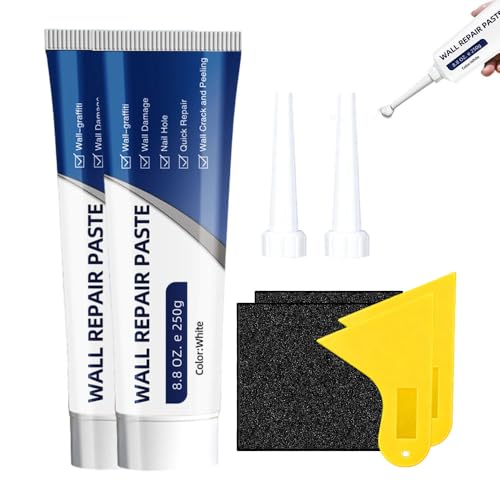 Efficient Drywall Repair Kit with Scraper, 2026 Upgrade Quick Drying Wall Repair Paste for Cracks and Holes, Multi Functional Wall Mending Agent for DIY Home Fix (2PCS) - color: 2PCS