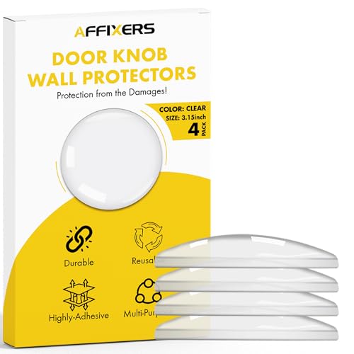 Clear Door Stoppers for Wall – Self Adhesive Door Knob Wall Protector, Door Slam Stopper, Door Handle Bumper Guard (Large -3.1" (4 Pack)) - size: Large -3.1" (4 Pack)