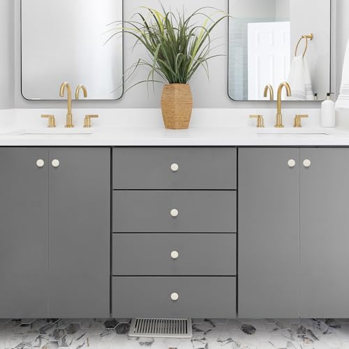 Ravinte 25 Pack Drawer Pulls 1-1/4 Inch Kitchen Cabinet Knobs Solid Round Dresser Drawer Knobs White Dresser Knobs Simple Cabinet Hardware for Cupboard - color: White