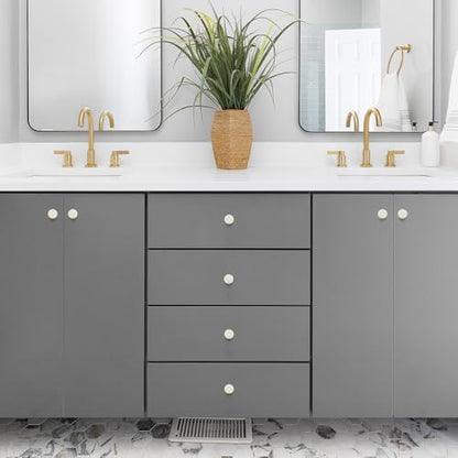Ravinte 25 Pack Drawer Pulls 1-1/4 Inch Kitchen Cabinet Knobs Solid Round Dresser Drawer Knobs White Dresser Knobs Simple Cabinet Hardware for Cupboard - color: White