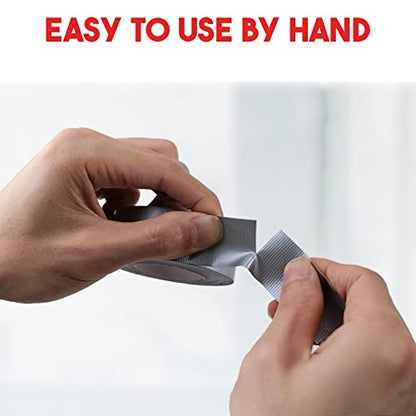 Mini Duct Tape, 1" x 10 yd Travel Size Duct Tape, Waterproof and Tear by Hand for Home Use, Do-It-Yourself Projects and Repairs, Silver, (Pack of 1) - size: Silver