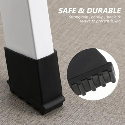 Cabilock 4 Pcs Ladder Feet Covers, Non-Slip Rubber Foot Pads for Step & Extension Ladder, Anti-Skid Cushion Protector Replacement Accessories, Black - color: 1.black