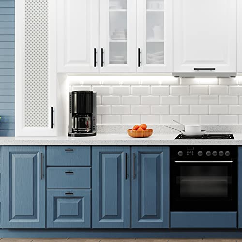 10 Pack Cabinet Handles with 3.75 Inch (96mm) Hole Center Matte Black Cabinet Pulls Stainless Steel Drawer Pulls, Kitchen Knobs for Dresser Drawer, 6 Inch Overall Length - color: Matte Black T-Shaped, size: 3-3/4" Hole Center