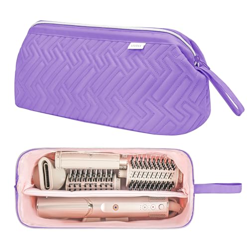 Leudes Hair Tools Travel Bag for Shark Flexstyle Carrying Case Portable Shark Hair Air Wrap Dryer Case Waterproof Dustproof Flat Curling Iron Travel Organizer (Purple) - color: Purple, size: 467.17 cubic inches