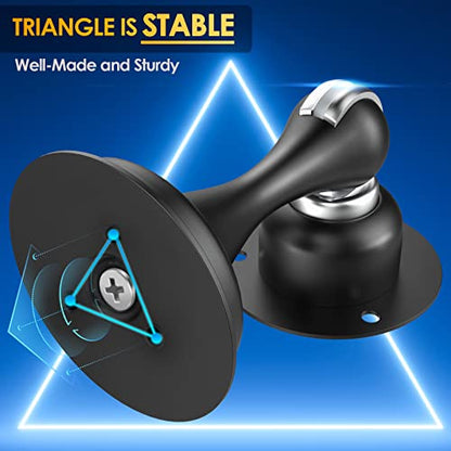 Door Stoppers Magnetic Door Catch - Stainless Steel Heavy Duty Door Holder Stops for Bottom Top of Door - Wall Floor Mounting No Drill 3D Adhesive & Screws Strong Magnet Keep Door Open 4 Pack - style: 4 Pack-Black