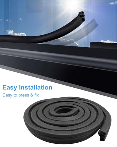Automotive Door Weather Stripping, Car Door Rubber Seal Strip Trim with EPDM 3 Side Bulbs, Car Door Edge Trim Seal Strip Gasket for Trucks RVs Camper Boats Cabinets and Home Applications, 15FT - size: 15 Feet