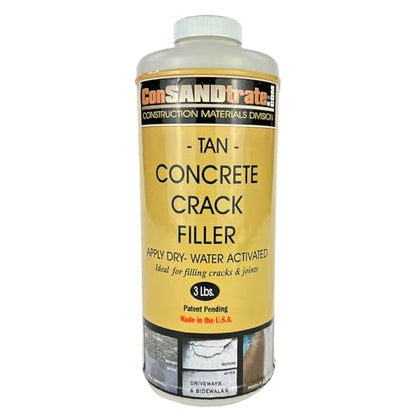 ConSandtrate Concrete Crack Filler - Gray - 3 lb. (Single Bottle) - Polymer Based Sealant for Filling in Concrete Cracks on Driveways, Walkways and Patios (Tan) - color: Tan