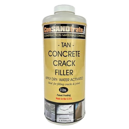 ConSandtrate Concrete Crack Filler - Gray - 3 lb. (Single Bottle) - Polymer Based Sealant for Filling in Concrete Cracks on Driveways, Walkways and Patios (Tan) - color: Tan