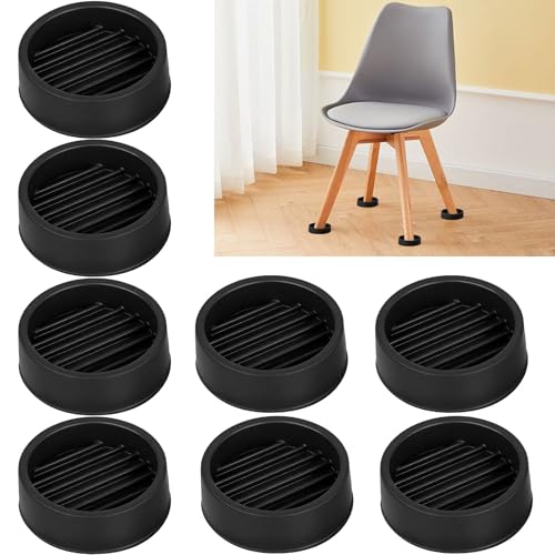 1.5" x 1.5" Rubber Furniture Pads Non Slips - 8 PCS Floor Protectors for Furniture, Rubber Feet Chair Leg Floor Protectors for Bed Sofa Table and Chair Stopper (Black, Round) - size: 8PCS 1.5" x 1.5" Black